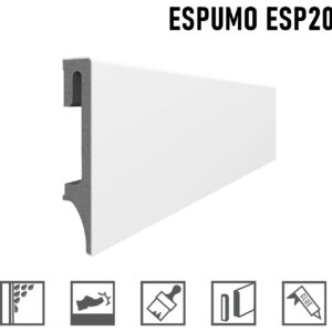 Putoplasto  grindjuostė ESPUMO (ESP201) balta 16x80 mm