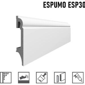 Putoplasto  grindjuostė ESPUMO (ESP301) balta 16x80 mm