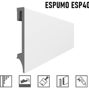 Putoplasto grindjuostė ESPUMO (ESP401) balta 16x100 mm
